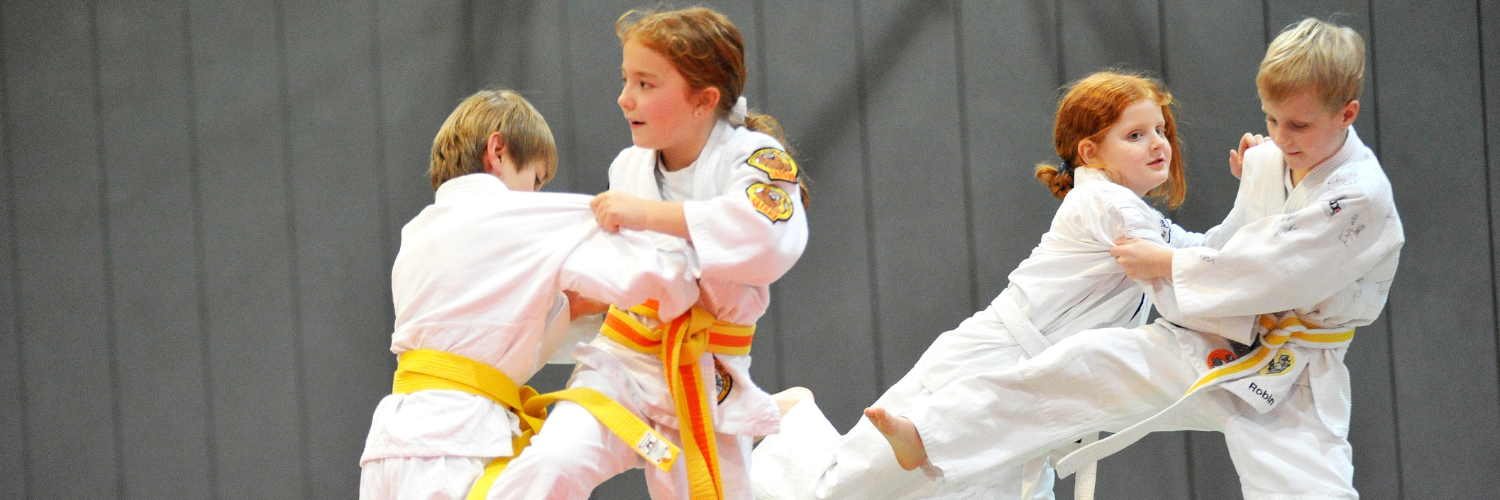 Junge Judoka beim Training.