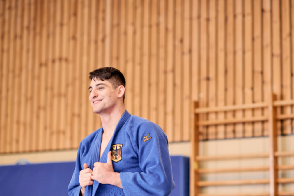 Portraitaufnahme eines Judoka beim Training der Deutschen Nationalmannschaft.